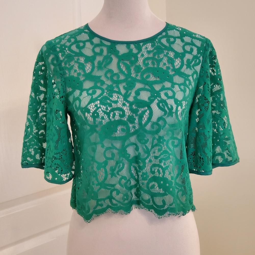 Forever 21 Top, Short Sleeves, Size S, Green.